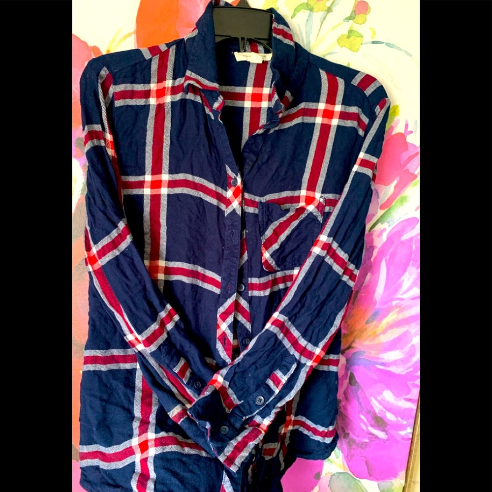 Long sleeve flannel blouse